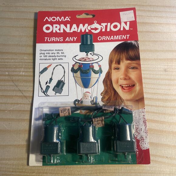 NEW OLD STOCK 1989 Noma Ornamotion 3Pk Ornament Spinners - Picture 1 of 3